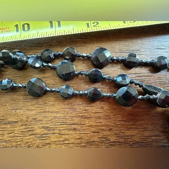 Lia Sophia Double Black Beaded Necklace - Picture 2 of 3